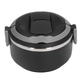 Stainless Steel Lunch Box, Thermal Lunch Box, Thermal Food Container in Japanese Style, Thermal Can Keep Food Warm, Leak-Proof Food Storage for Adults, Children, Students (304-Black)