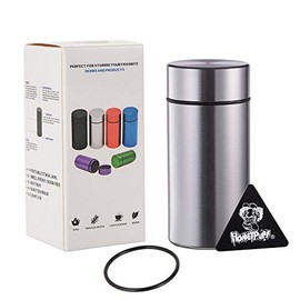 Honeypuff Stash Jar (42 ML) Herb Storage Containers Jars with Seal Ring, Airtight Water Proof Aluminum Container to Keep Fresh (Silver)