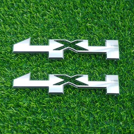 Right & Left Badge 3D Emblems Nameplate Replacement for 1500 2500hd 3500hd 22813983 4X4 2Pc (Chrome)