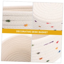 CHILDWEET Safe Cotton Rope Basket for Desk Decorative Woven Storage Basket Comfortable Touch