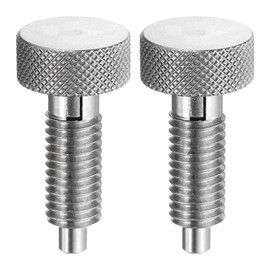 HARFINGTON 2pcs Spring Plunger with Knurled Handle M10x1.5 Pin Dia. 5mm Retractable Quick Release Pins Stainless Steel Lock Out Type Index Plunger for Industrial Equipment