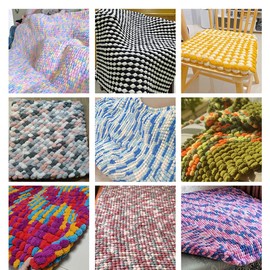 4 Balls Pom Bomb Yarn, 100% Polyester Pomp-A-Doodle Jelly Bean Ball Yarn for Crochet Knitting Blanket Mat Pet Nest 500g (Honey Brown, L)