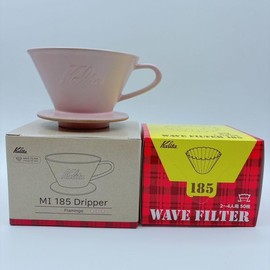 Kalita KWF-185 Paper Set, Mino Ware x Wave Dripper for 2 to 4 Cups, Dedicated Roshi KWF-185, 50P Set (Flamingo)