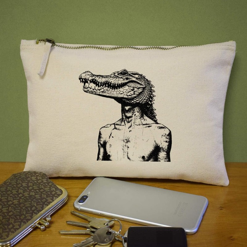 'Crocodile Headed Man ' Canvas Clutch Bag/Accessory Case (CL00038185)