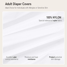 2PCS Carer Adult Diaper Covers for Incontinence Noiseless Reusable Waterproof Underwear Designed to Go On Top of/Together with Diapers & Briefs as Added Leak Resistance Pull-On-Cover Pant