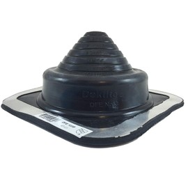 Dektite Premium #3 Black EPDM Metal Roof Pipe Flashing, Square Base, Pipe OD 1/4" to 5"