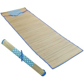 MantraRaj Straw Beach Mat Roll Up Mat Lightweight Travel Picnic Holiday Camping Festival Park Shoulder Carry Strap 1.8m x 0.6m Random Color will Sent