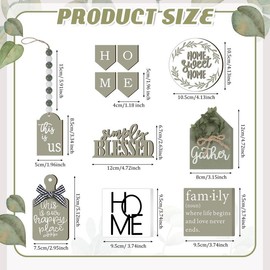 Wooden Farmhouse Tiered Tray Decorations, 11pcs/set Wooden Tiered Tray Ornaments, Home Decor Supplies for Living Room Bedroom Kitchen - Color: Multicolor, Size: 1 set