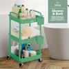 Inspired Living 3-Tier Plastic Rolling Utility Cart with Handle, Lockable