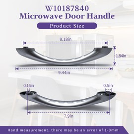 FGBAY WPW10187840 W10187840 Microwave Door Handle Compatible with Maytag Replacement 1456048 AP6016574 PS2330289 EAP2330289