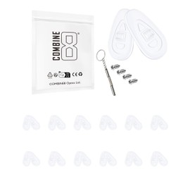 Combine8 Eyeglass Nose Pads, 12 Pairs Clear Soft Silicone Screw-in Anti-Slip Glasses Nose Pad with 1Pc Screwdrivers & 4Pcs Screws for Deadbolt OO6046/Backwind/Base Plate OX3232 Sunglasses