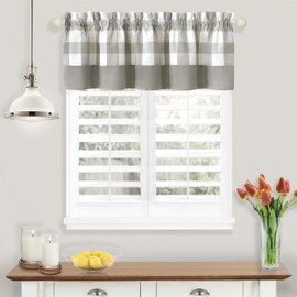 Achim Home Furnishings Hunter Window Curtain Valance, 58" x 14", Grey