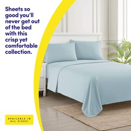 1500 Supreme Collection Extra Soft RV Short Queen Sheets Set, Light Blue - Luxury Bed Sheets Set with Deep Pocket Wrinkle Free Hypoallergenic Bedding, Over 40 Colors, RV Short Queen Size, Light Blue