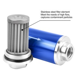 EVIL ENERGY 30 Micron Inline Fuel Filter with 6AN 8AN 10AN Adapter Universal 60MM