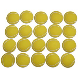 Novel Merk Tennis Sports Ball Vinyl Stickers - 2” Round Individual Decals for Laptop, Water Bottle, Phone, Party Favors, & Decor - Adheres to Clean Surfaces Waterproof & Repositionable (20)