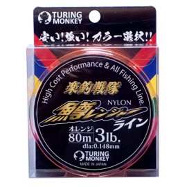 turingmonkey Tsurimon Rakutsuri Sentai Trout Ranger Line Nylon, 26.2 ft (80 m), 3 lb (Orange