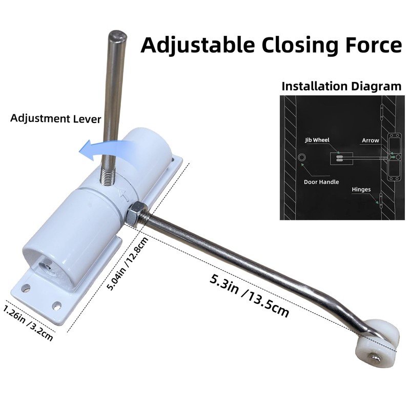 LSDWL Automatic Door Closer,Adjustable Safety Spring Self-Closing Mechanism for Interior,Bedroom