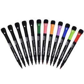 Browill Magnetic Dry Erase Markers, Fine Tip Low Odor Whiteboard Markers for Kids & School, Work On White board & Calendar, Refrigerator (12 Pack)