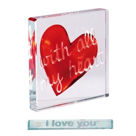Spaceform Miniature Glass Token - I Love You With All My Heart by Spaceform