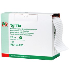 L&R-34970 tg Fix Net Tubular Bandage, Elastic Net Wound Dressing, Bandage Retainer for Small Extremities, Size D (105cm Wide x 25m Long When Stretched)