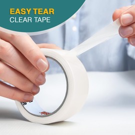 ANSIO Cellotape Clear Packing Tape 24mm x 50m - Pack of 2 Parcel Tape for Easy, Secure Packaging