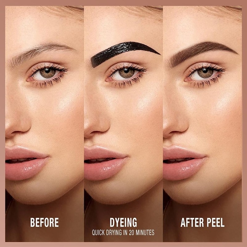2Pcs Eyebrow Tattoo Peel Off Tint Gel for Women, Grey