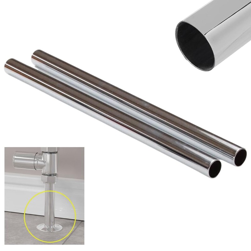 Citystores® 2 Pack Chrome Radiator Sleeves Pipe Covers 15mm x