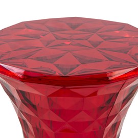 LeisureMod Diamond Shaped Modern Vanity Clio Stool/Side Table Indoor and Outdoor Use (Red)