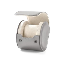 Oirlv Luxury PU Leather Watch Roll Travel Case Storage Case for Gift Box Christmas Anniversary Birthday (Light Grey)