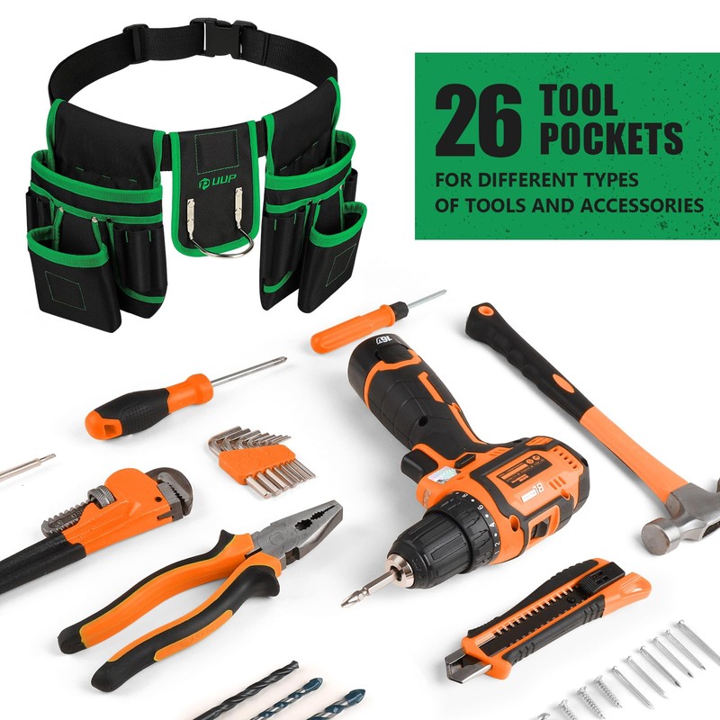 Magnetic Tool Belt for Men, 26 Pockets Heavy Duty Tool