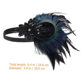 VICASKY Wedding Feather Headband Headpiece Bride Headband and Veil Accessories for Women Head Band Wedding Headbands Big Headbands for Women Prom Hair for Women Wedding Artificial Feather