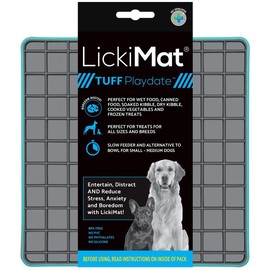 LickiMat Tuff, Heavy-Duty Playdate, Dog Slow Feeder Lick Mat, Boredom Anxiety Reducer; Perfect for Food, Treats, Yogurt, or Peanut Butter, Fun Alternative to a Slow Feed Dog Bowl, Turquoise pet bowls