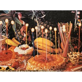 NOS 20 Vintage Yellow Russ Party 8" Taper Candles Tiki Bar Weddings