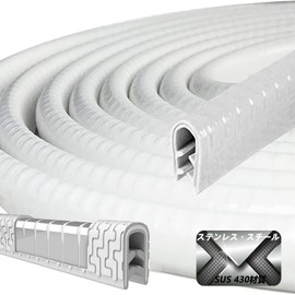 Magi's Gift 2024 White Stainless Steel Door Mall This U-shaped door edge protector has built-in stainless steel plate, high polymer rubber material effectively reduces engine noise and wind noise,