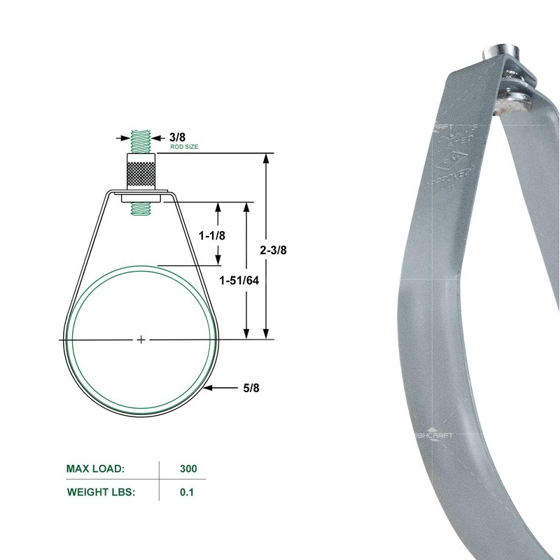 Highcraft ITSO-FQ34-10 Swivel Loop Pipe Hanger, Epoxy Coated Steel, 3/4