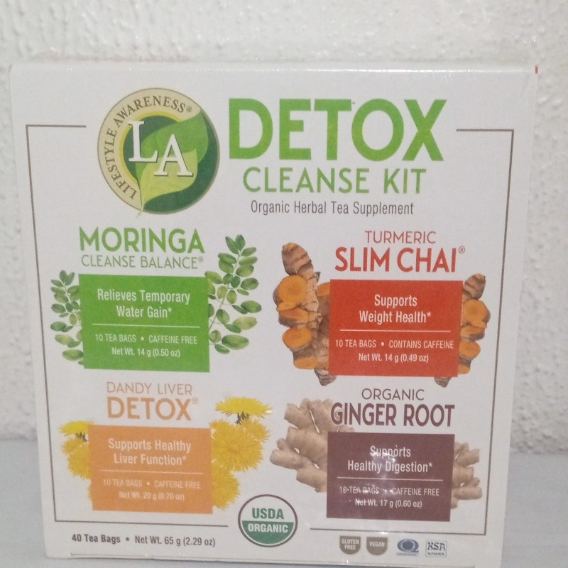 LA Lifestyle Awareness Detox Cleanse Kit, Organic Herbal Tea Supplement,