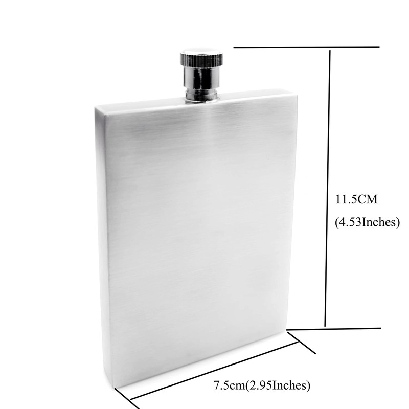 iSavage 3 oz Hip Flask with Square Right Angle Brushed