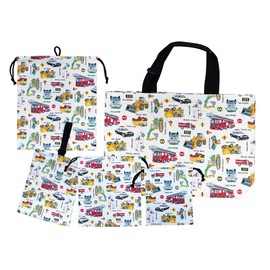 Arcobaleno Kids' 5-Piece Set for Kindergarten, School Set, Lesson Bag Set, Drawstring Bag Set, School Entrance Set, Boys and Girls, Kindergarten, Elementary School, Commuting to School, Kids,
