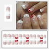 RIICFDD Christmas Press-on Nails: Square, Short, Snowflake Glue-on Acrylic Nails