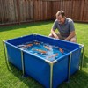 Foldable Canvas Above Ground Fish Pond with Steel Frame &