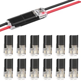 2-Pin Cable Connector Plug, Pack of 12 Car Plug Connector Connector Connection Terminal 2 Pin, 18-24AWG Wire Quick Splice Connector Cable Crimp Connector