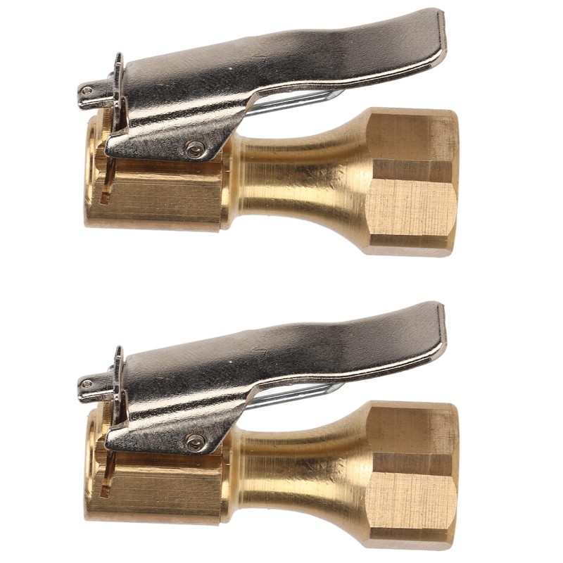 Air Chuck with Clip,2PCS Air Chuck Brass Internal Thread Tire