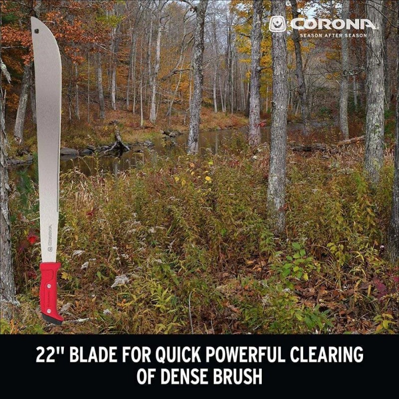 Corona Machete 22In Tempered Steel With Ergonomic Handle