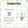 lasuroa Travel Turtle Pendant, Cute Turtle Keyring with Red Gemstone
