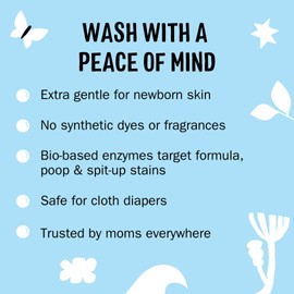 Molly's Suds Baby Liquid Laundry Detergent | Removes Formula, Poop & Spit-Up Stains | Extra Gentle for Infants, Babies, Toddlers (Fragrance Free, 100 Loads)