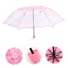 TOVINANNA Creative Flower Decor Transparent Folding Umbrella Automatic Compact Outdoor