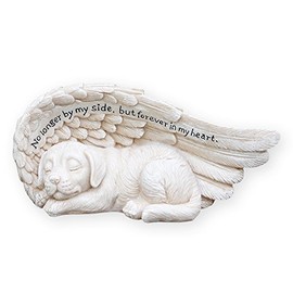 Napco Imports No Longer by My Side Forever in My Heart Sleeping Dog 8 Inch Bereavement Garden Statue