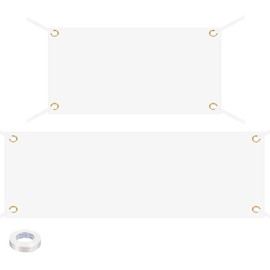 PATIKIL Vinyl Blank Banners Signs to Decorate 2'x4 6' Sublimation White Banner with Hanging Rope for Business Outside Outdoor Wall