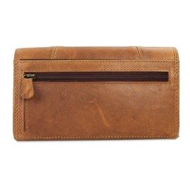 Hill Burry Vintage Leather Women's Purse Blue / Brown / Grey / Green / Red / Black / Pink, Soft Leather 17.5 x 10 x 3 cm (W x H x D), brown