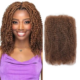 Yacurcur Afro Kinkys Bulk Human Hair 50g/Pack for Dreadlocks Extensions,Loc Repair/Twists/Repair/Braids No Short Hair 4C Afro Kinky 30# (12 Inch)